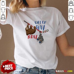 Alternative view of Funny Ice Hockey Out Of Play Today Sloth On Hockey Stick T-Shirt