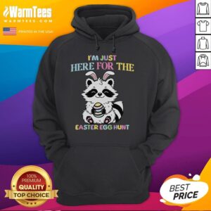 Alternative view of Funny I'm Just Here For The Easter Egg Hunt Raccoon T-Shirt