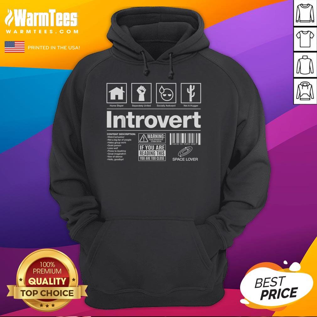 Funny Introvert Label Sign T-Shirt - Image 2