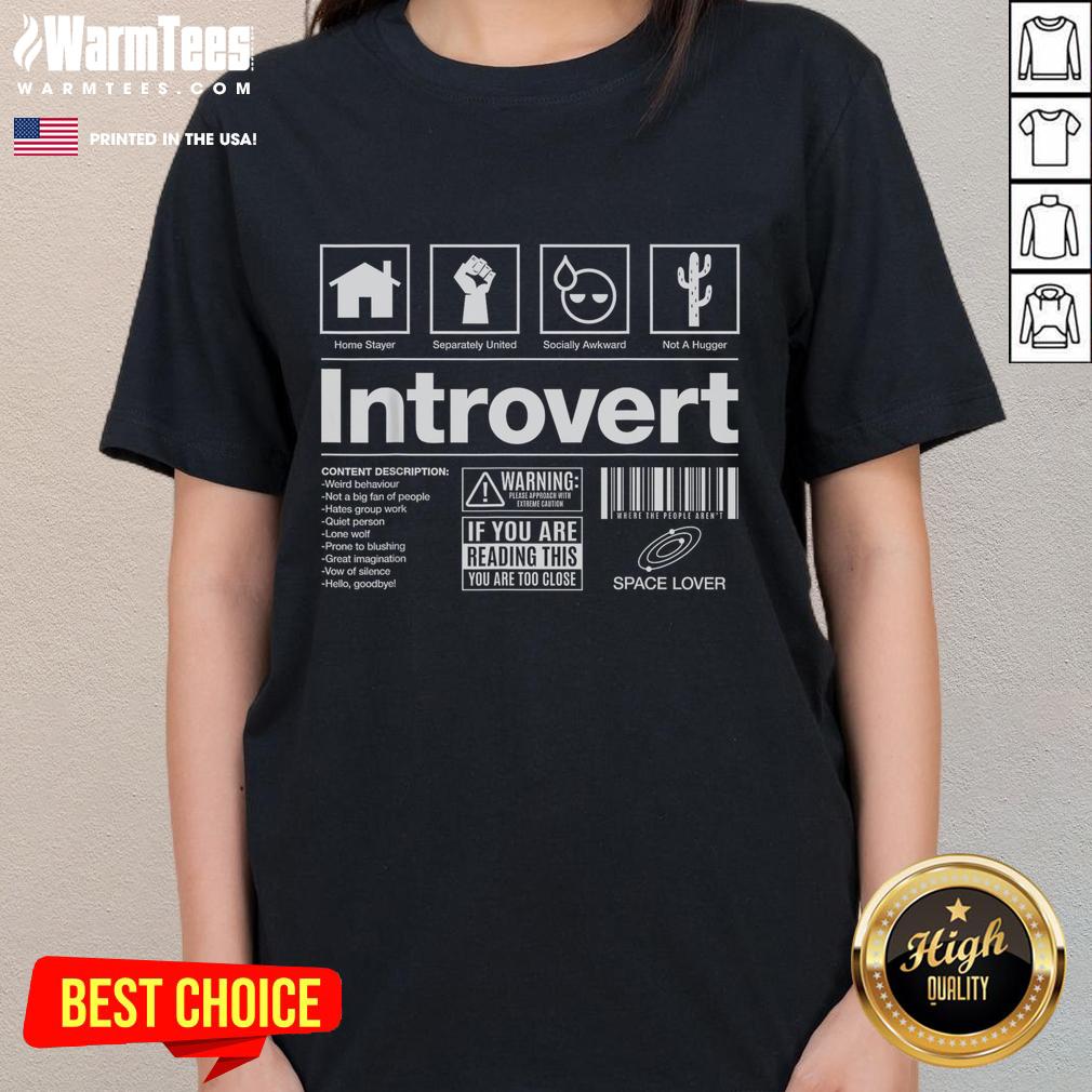 Funny Introvert Label Sign T-Shirt - Image 3