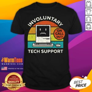 Funny Involuntary Tech Support Retro Sunset T-Shirt
