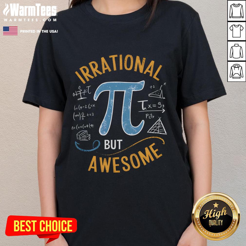 Funny Irrational But Awesome Pi Day Spiral Pi Math T-Shirt - Image 3