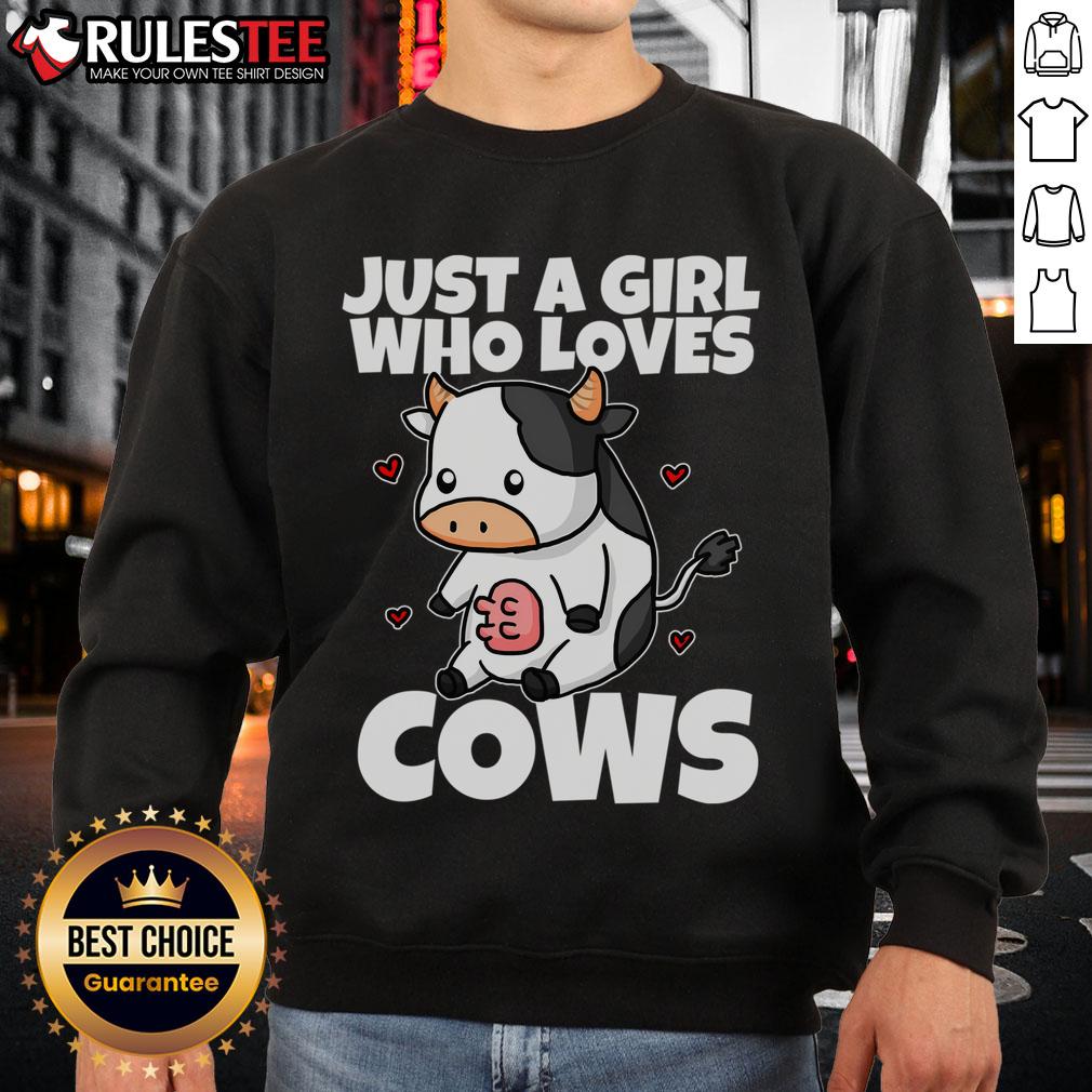 Funny Just A Girl Who Loves Cow Cute Cow Milk Farmer T-Shirt - Image 5