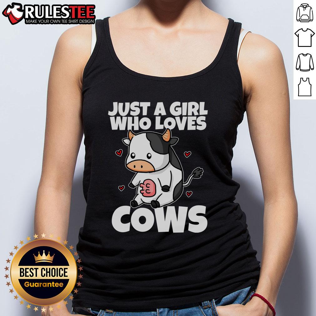 Funny Just A Girl Who Loves Cow Cute Cow Milk Farmer T-Shirt - Image 4