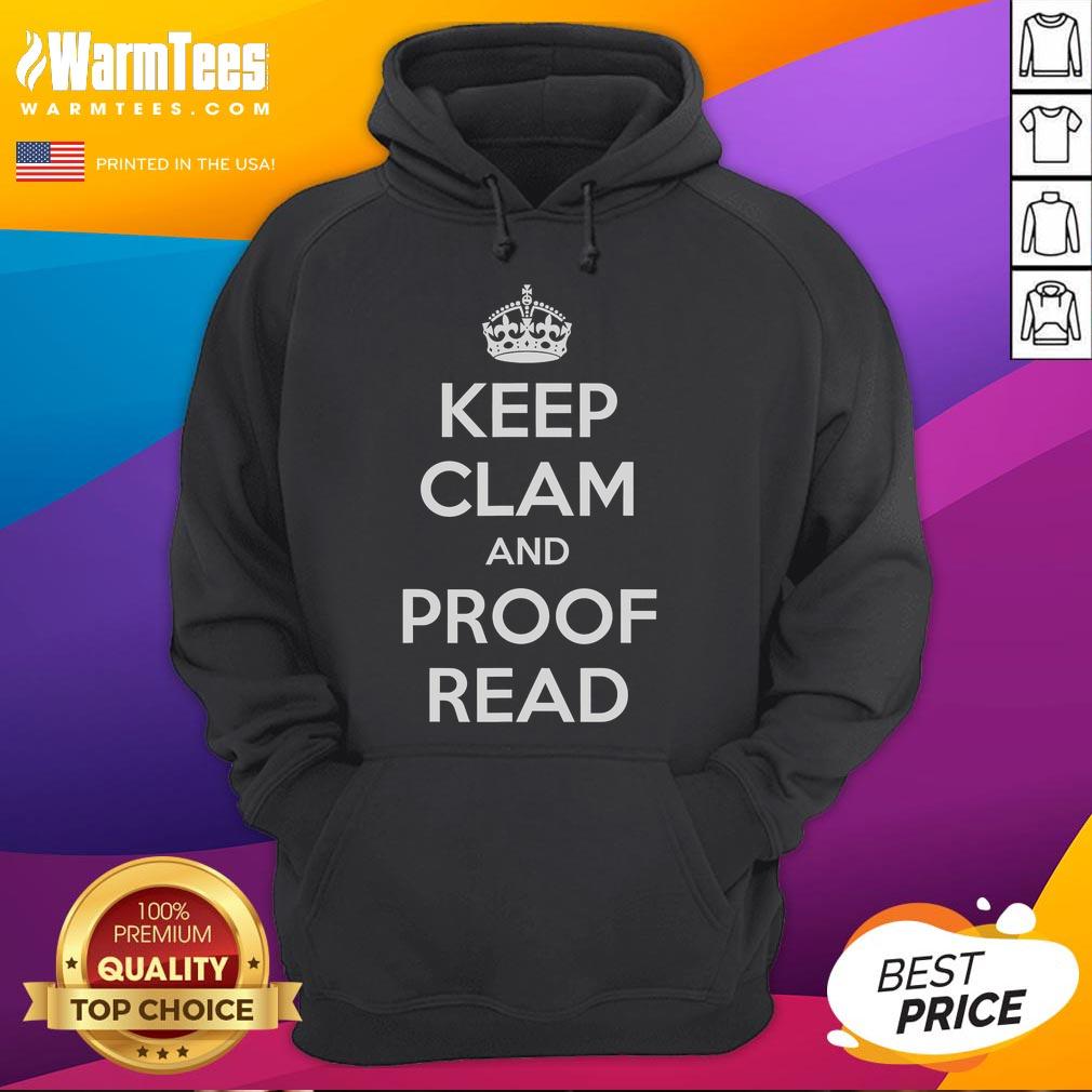 Funny Keep Clam And Proof Read English Teacher T-Shirt - Image 2