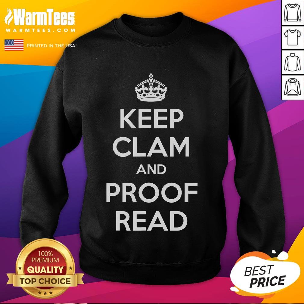 Funny Keep Clam And Proof Read English Teacher T-Shirt - Image 5