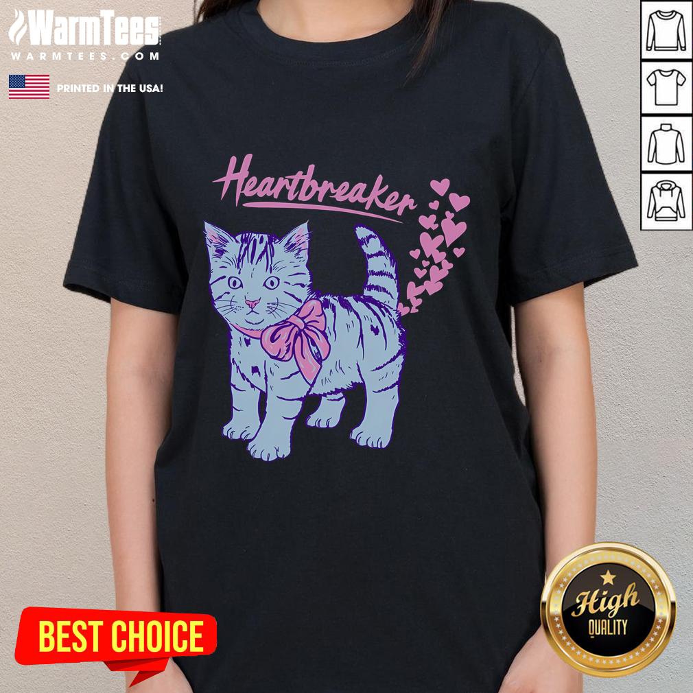 Funny Kitten Heartbreaker Hillary T-Shirt - Image 3