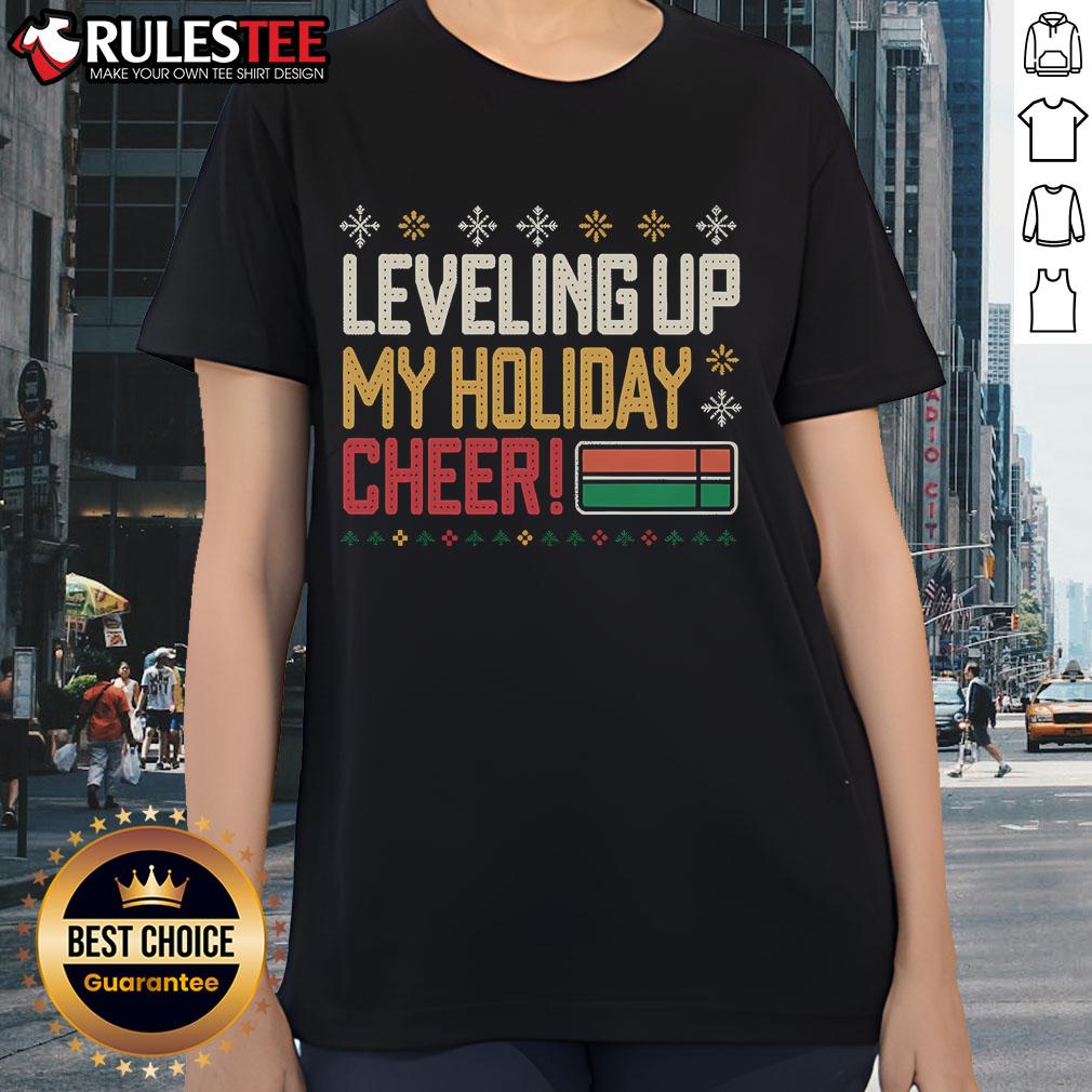 Funny Leveling Up My Holiday Cheer T-Shirt - Image 3