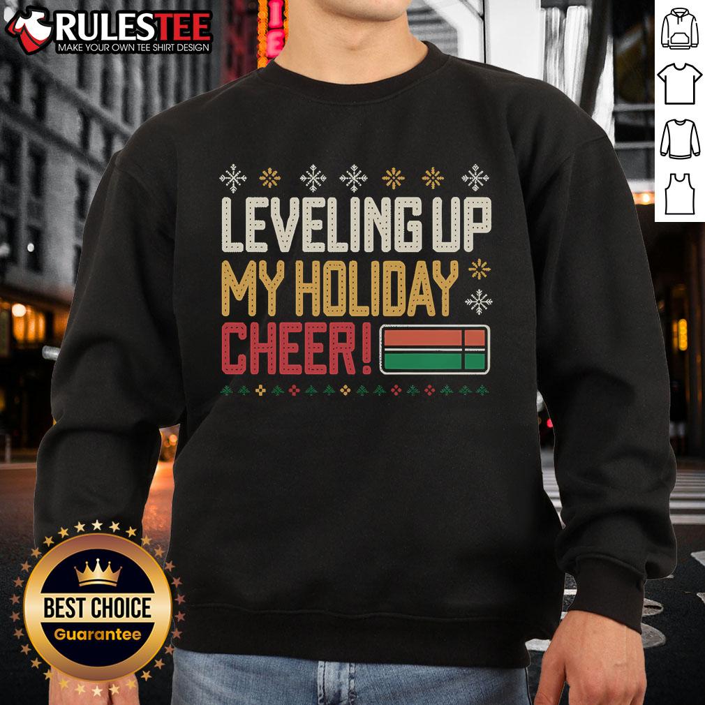Funny Leveling Up My Holiday Cheer T-Shirt - Image 5