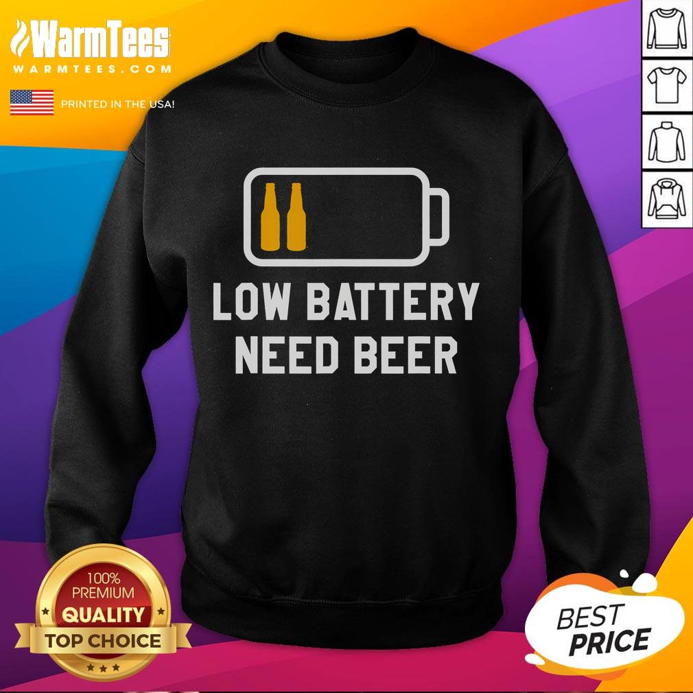 Funny Low Battery Need Beer Brewing Brew Brewer T-Shirt - Image 5