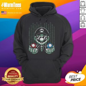 Alternative view of Funny Mario Matrix Blue Pill Red Pill Mushroom T-Shirt