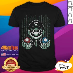 Funny Mario Matrix Blue Pill Red Pill Mushroom T-Shirt