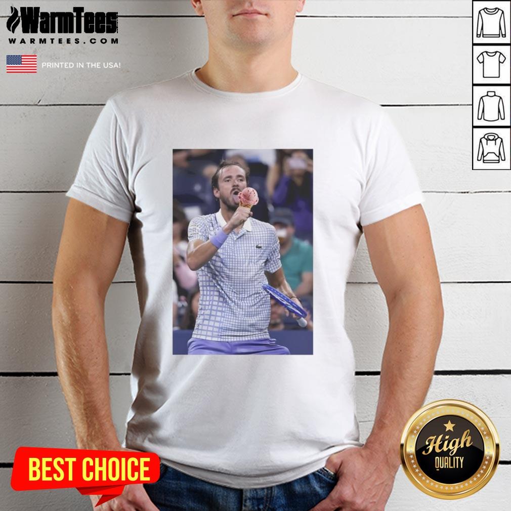 Funny Medvedev Lick Icecream On Field US Open T-Shirt
