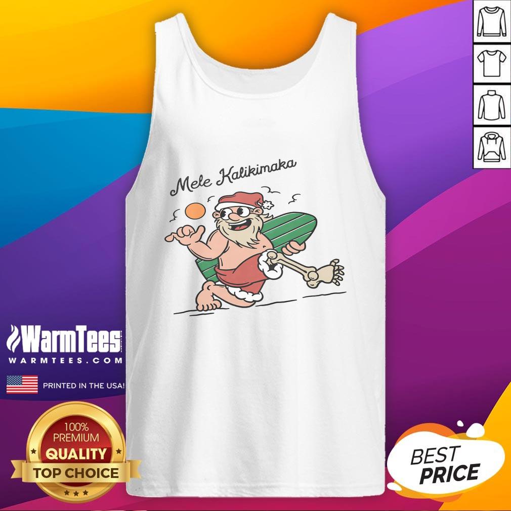Funny Mele Kalikimaka Santa Surfing T-Shirt - Image 4