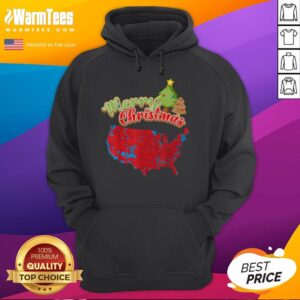 Alternative view of Funny Merry Christmas America Election Map 2024 T-Shirt