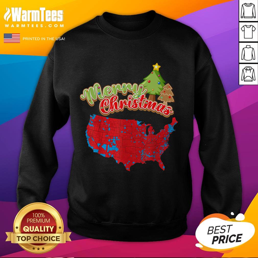 Funny Merry Christmas America Election Map 2024 T-Shirt - Image 5