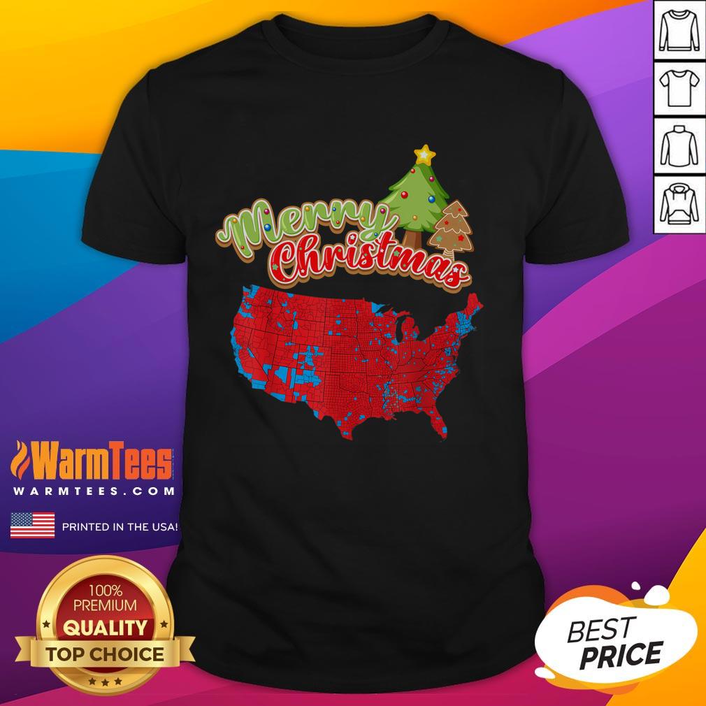 Funny Merry Christmas America Election Map 2024 T-Shirt