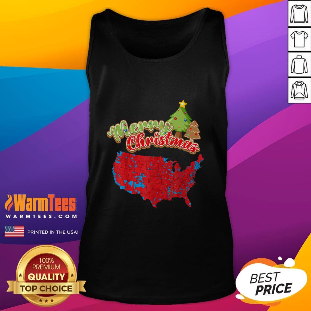 Funny Merry Christmas America Election Map 2024 T-Shirt - Image 4