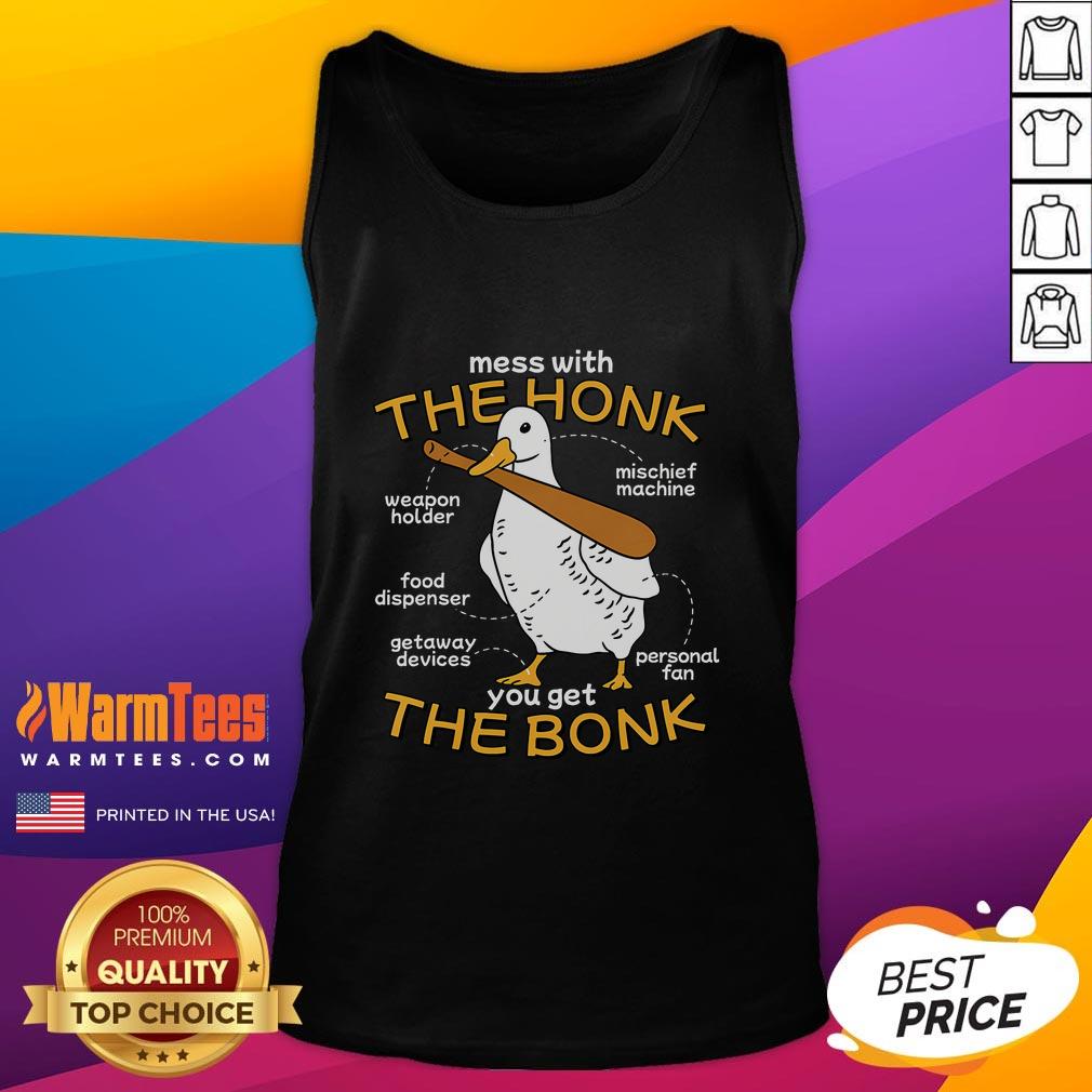 Funny Mess With The Honk You Get The Bonk Goose Anatomy T-Shirt - Image 4