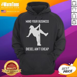 Alternative view of Funny Mind Your Business Diesel Ain't Cheap Fat Man Pole Dancing T-Shirt