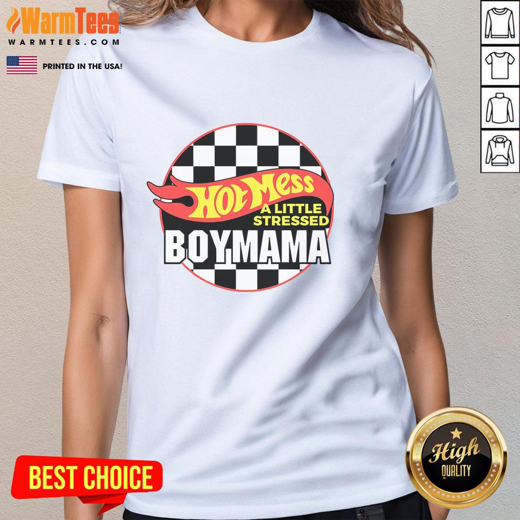 Funny Mom Hot Mess A Little Stressed Mama T-Shirt - Image 3