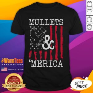Funny Mullets And Merica USA Flag T-Shirt