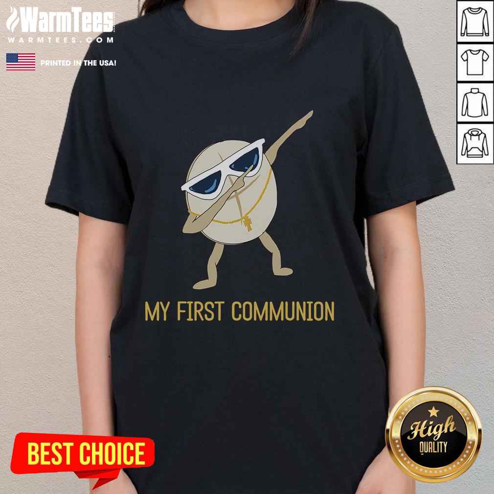 Funny My First Communion Dabbing Wafer 1st Communion T-Shirt - Image 3