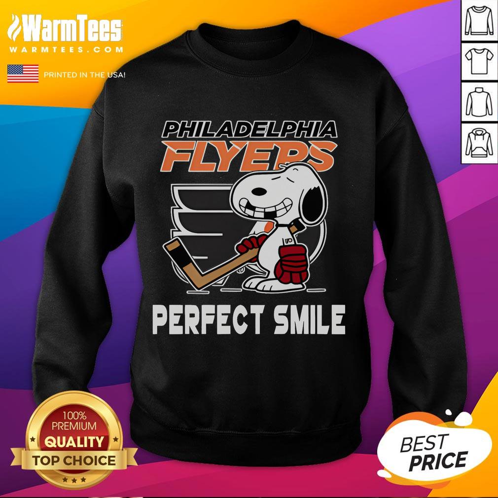Funny NHL Philadelphia Flyers Snoopy Perfect Smile The Peanuts Movie Hockey T-Shirt - Image 5