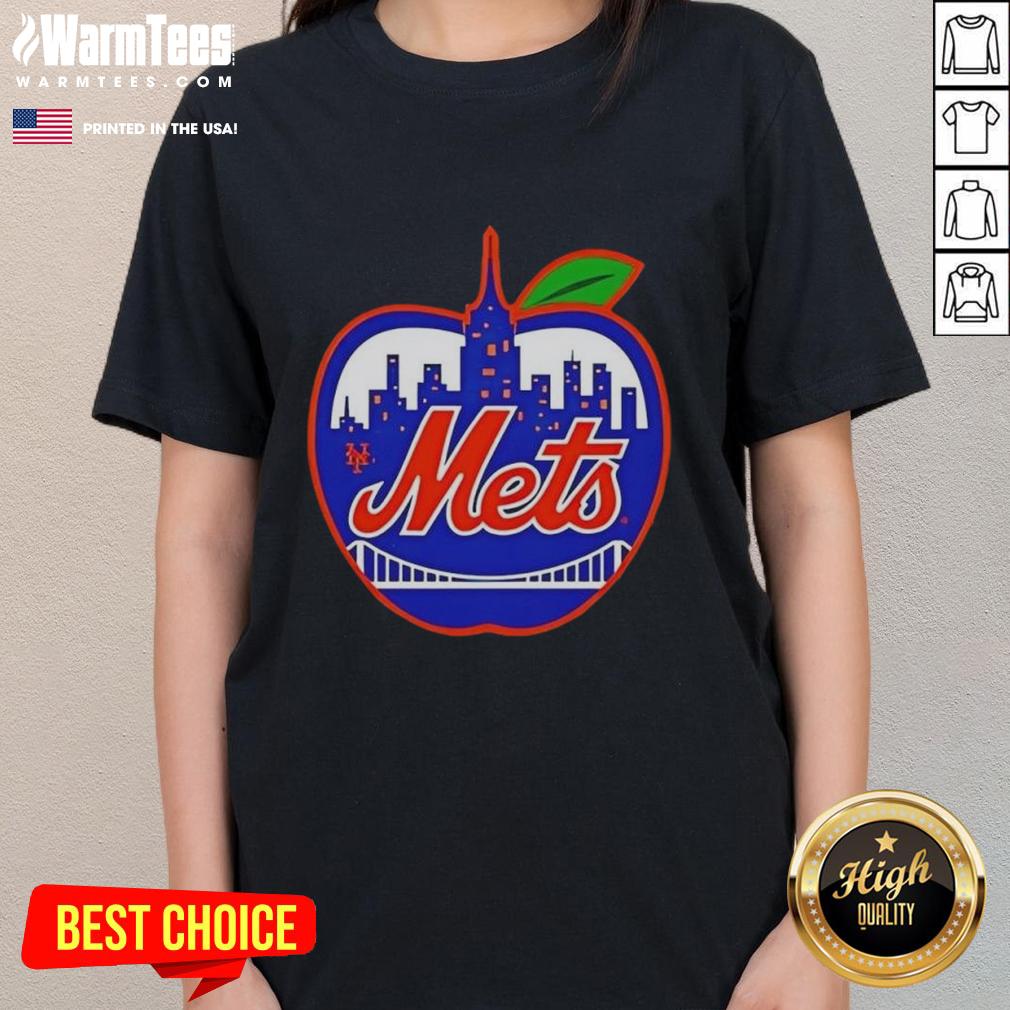 Funny New York Mets Apple T-Shirt - Image 3