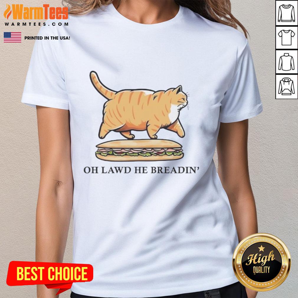 Funny Oh Lawd He Breadin' Chonky Orange Cat Sub Sandwich Gadsden Parody T-Shirt - Image 3