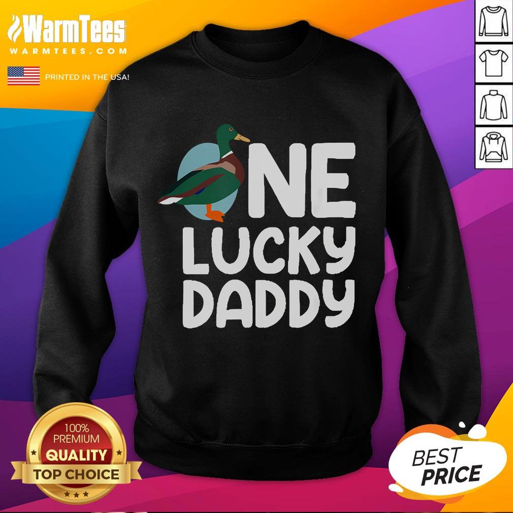 Funny One Lucky Dad Duck Dad Father T-Shirt - Image 5