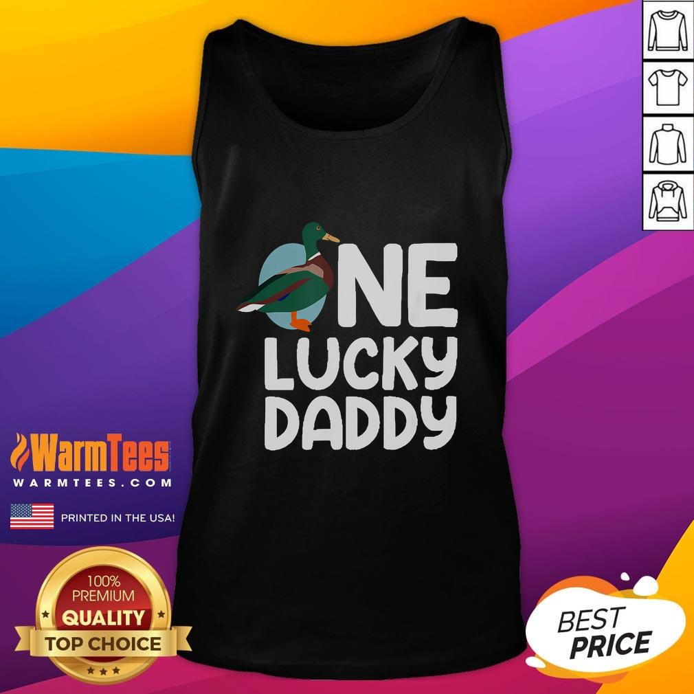 Funny One Lucky Dad Duck Dad Father T-Shirt - Image 4
