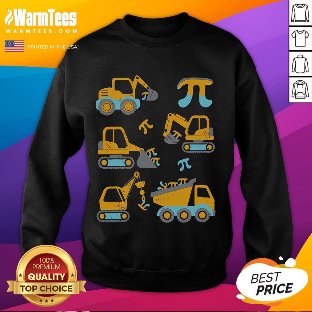 Funny Pi Day 3.14 Construction Trucks T-Shirt - Image 5