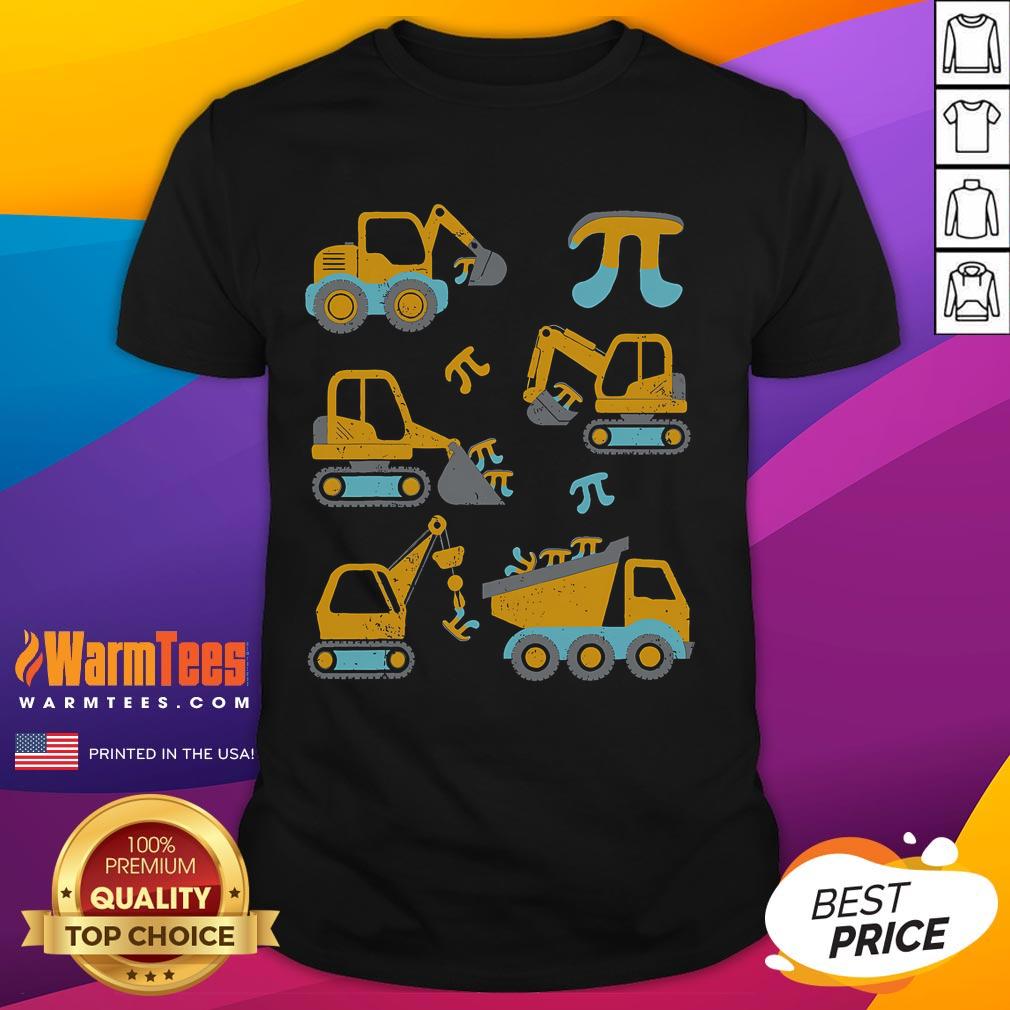 Funny Pi Day 3.14 Construction Trucks T-Shirt