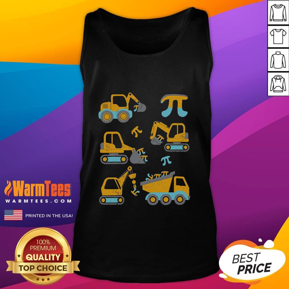 Funny Pi Day 3.14 Construction Trucks T-Shirt - Image 4
