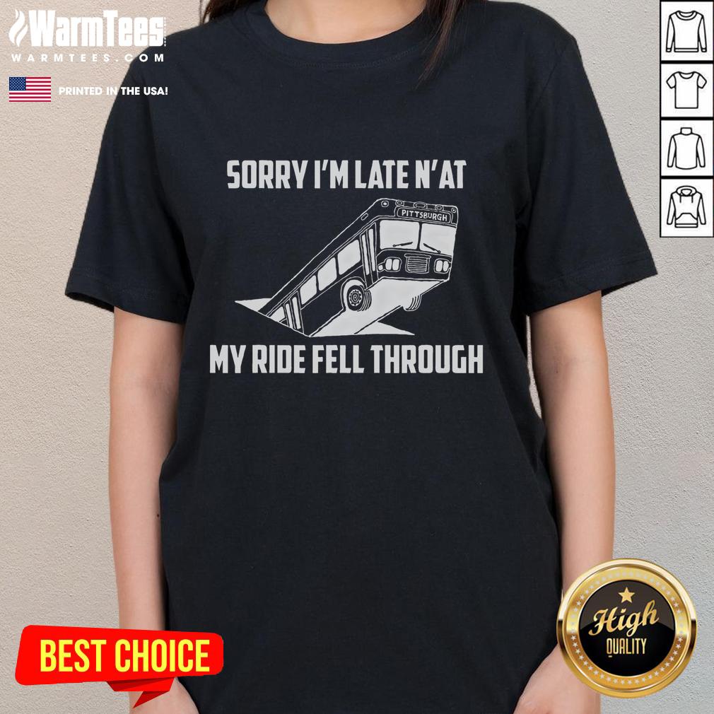 Funny Pittsburgh Bus In Sinkhole In Downtown T-Shirt - Image 3