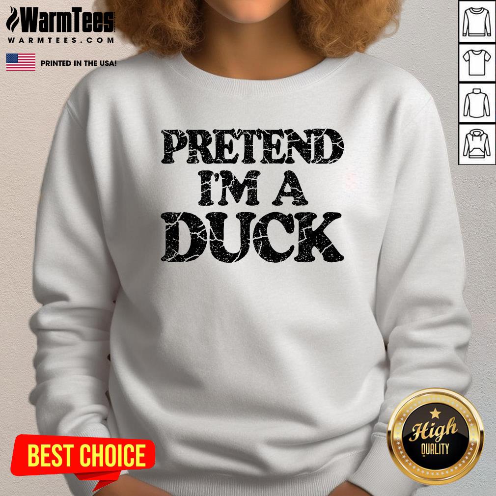 Funny Pretend I'm A Duck Diy Easy Halloween Costume T-Shirt - Image 4