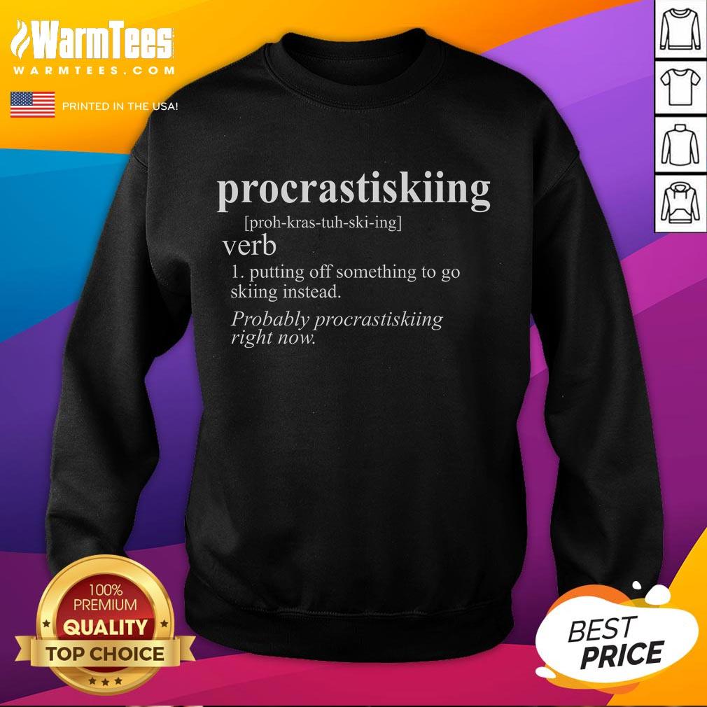Funny Procrastiskiing Procrastination Skiing T-Shirt - Image 5
