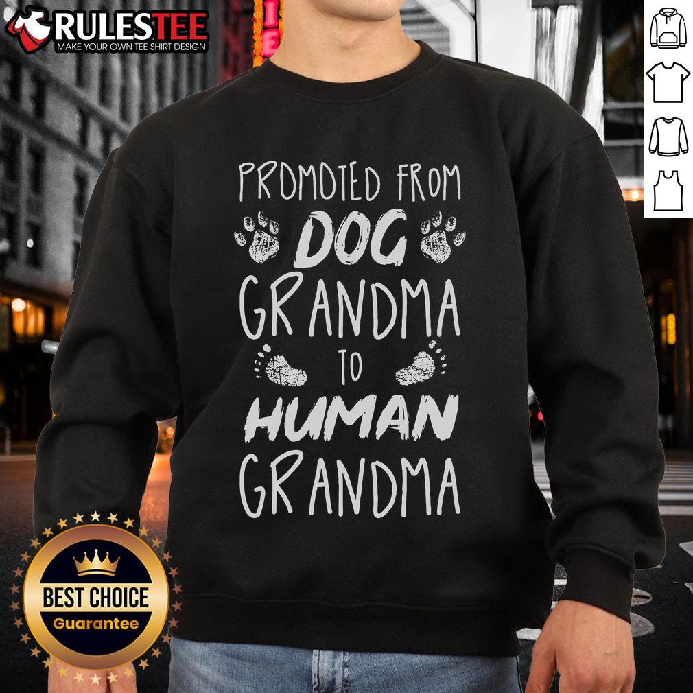 Funny Promoted From Dog Grandma To Human Grandma T-Shirt - Image 5