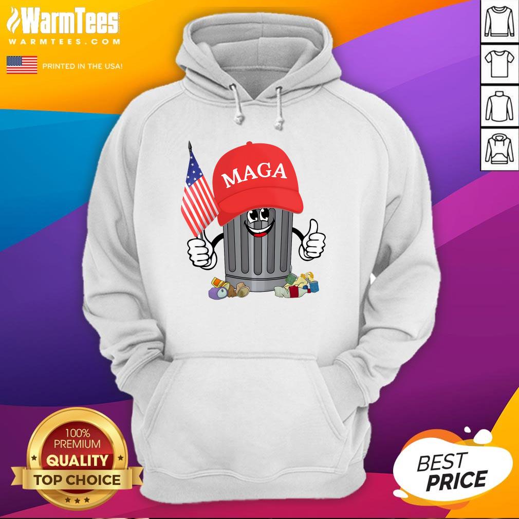 Funny Proud Maga Garbage Trump Supporter Trash Can Cartoon T-Shirt - Image 3