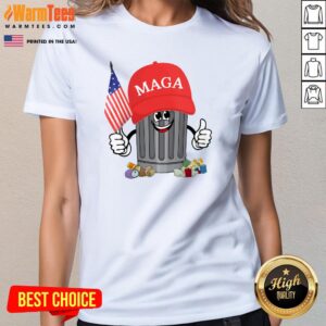 Alternative view of Funny Proud Maga Garbage Trump Supporter Trash Can Cartoon T-Shirt