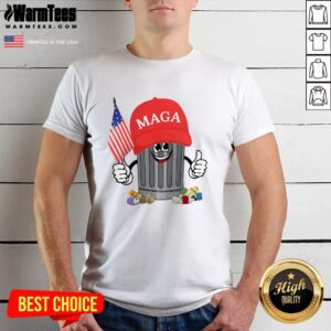 Funny Proud Maga Garbage Trump Supporter Trash Can Cartoon T-Shirt