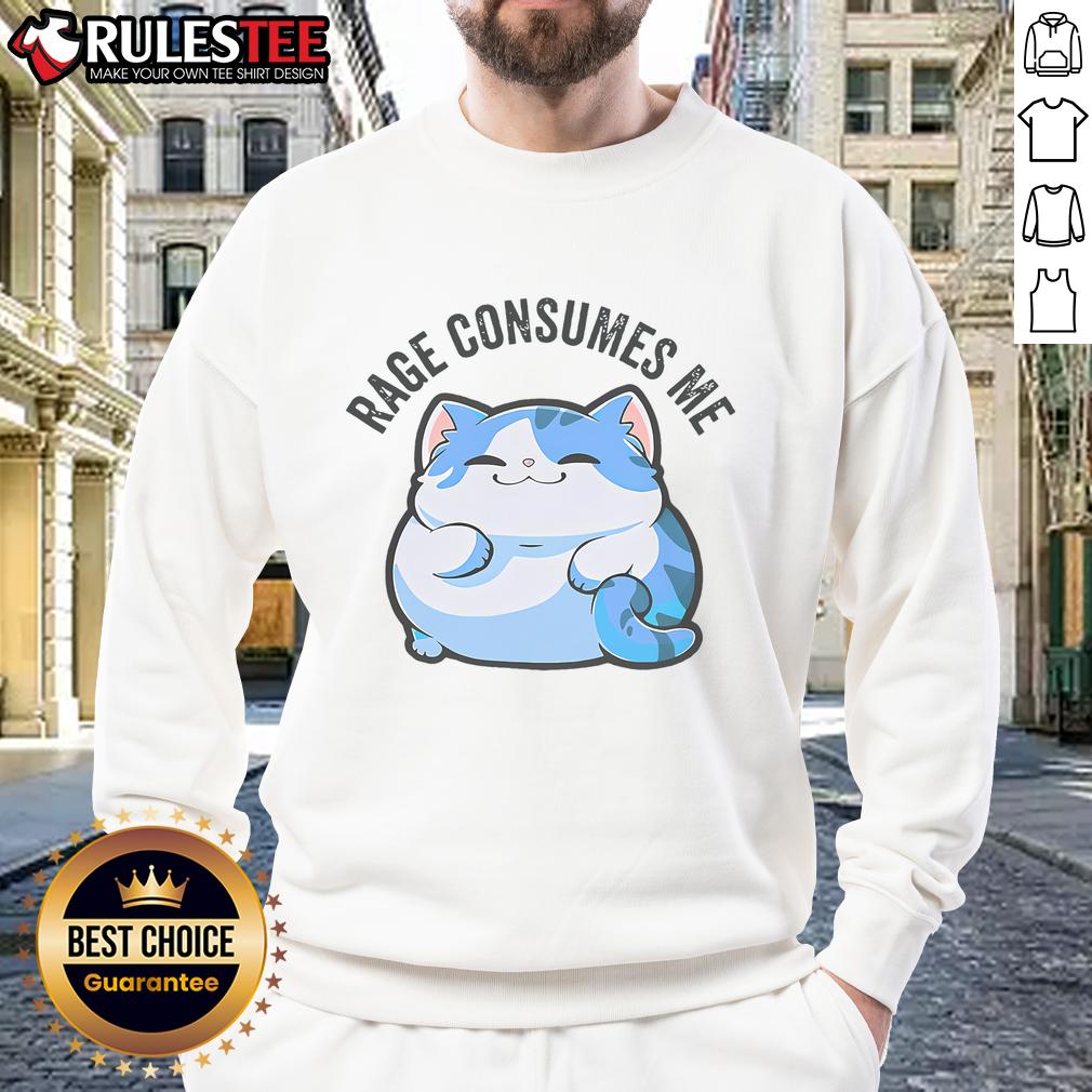 Funny Rage Consumes Me Cat Fat T-Shirt - Image 5