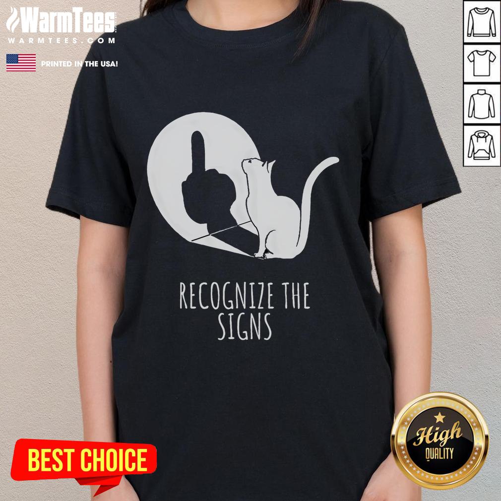 Funny Recognize The Signs Cat Shadow T-Shirt - Image 3