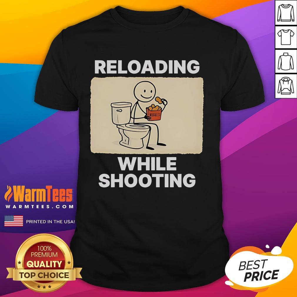 Funny Reloading While Shooting Toilet Humor T-Shirt