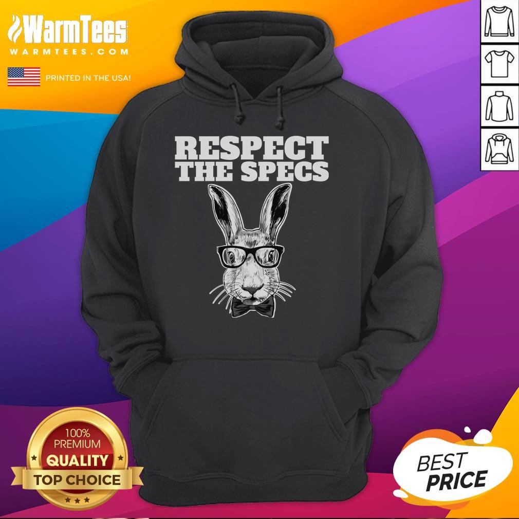 Funny Respect The Specs Bunny With Glasses T-Shirt - Image 2