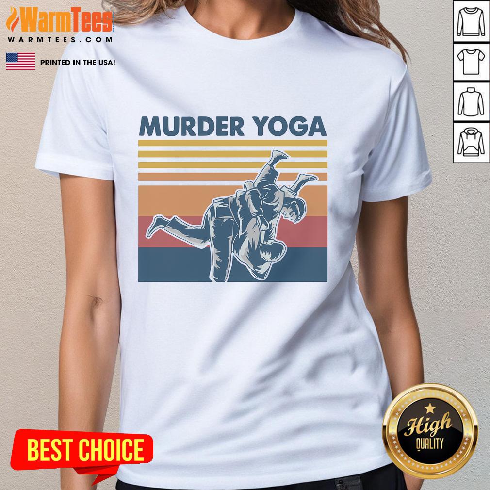 Funny Retro Jiu Jitsu Murder Yoga Jiu Jitsu Murder Yoga Vintage T-Shirt - Image 3