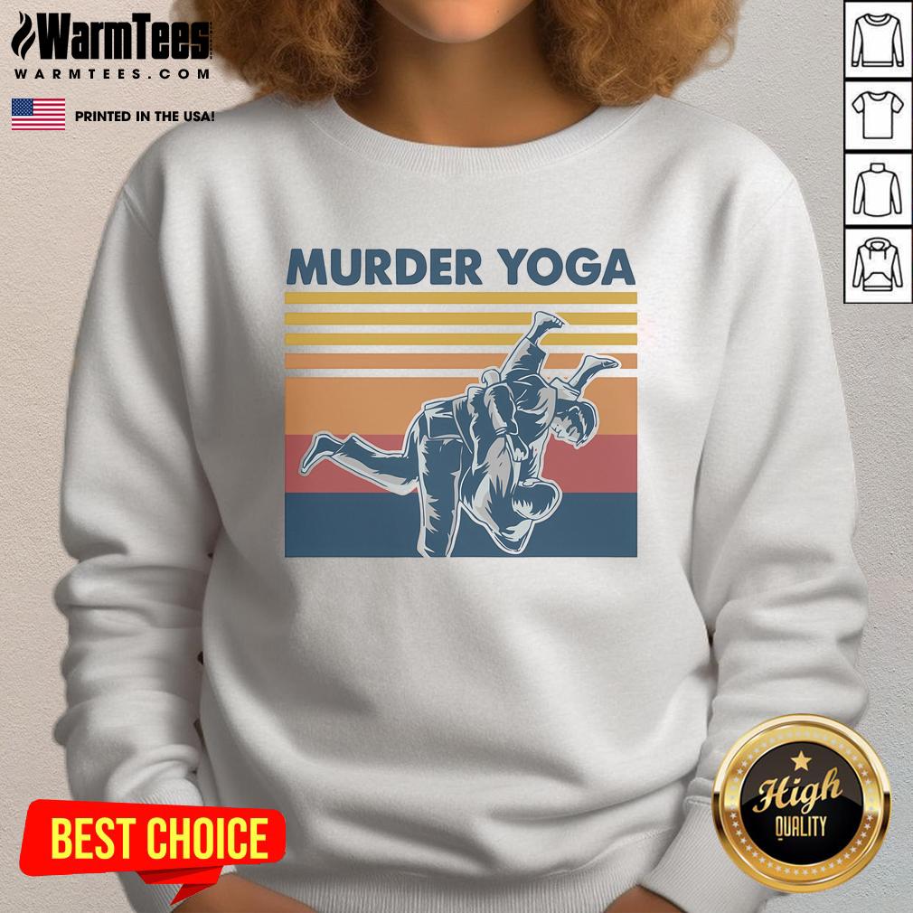 Funny Retro Jiu Jitsu Murder Yoga Jiu Jitsu Murder Yoga Vintage T-Shirt - Image 5
