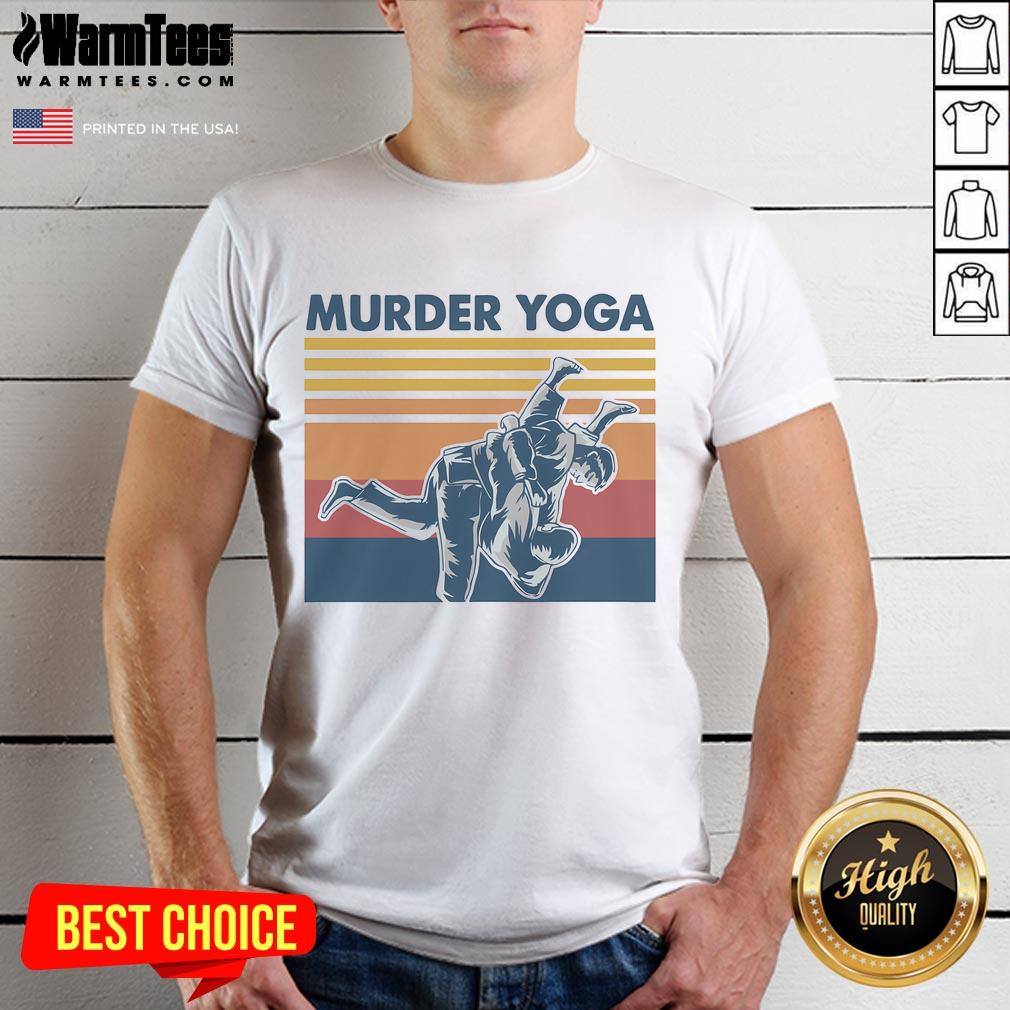 Funny Retro Jiu Jitsu Murder Yoga Jiu Jitsu Murder Yoga Vintage T-Shirt