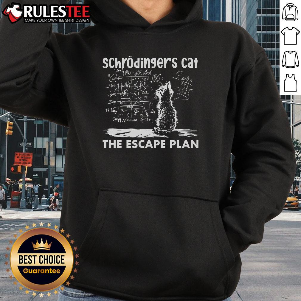 Funny Schrödinger's Cat Escape Plan Science T-Shirt - Image 2
